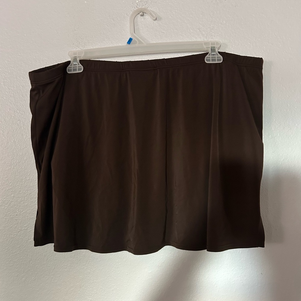 Avenue Chocolate Brown swim Skirt - Picture 1 of 3